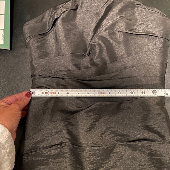 WTOO by Watters & Watters Black Ruched Strapless Wedding Cocktail Dress Size4 - Picture 8 of 10